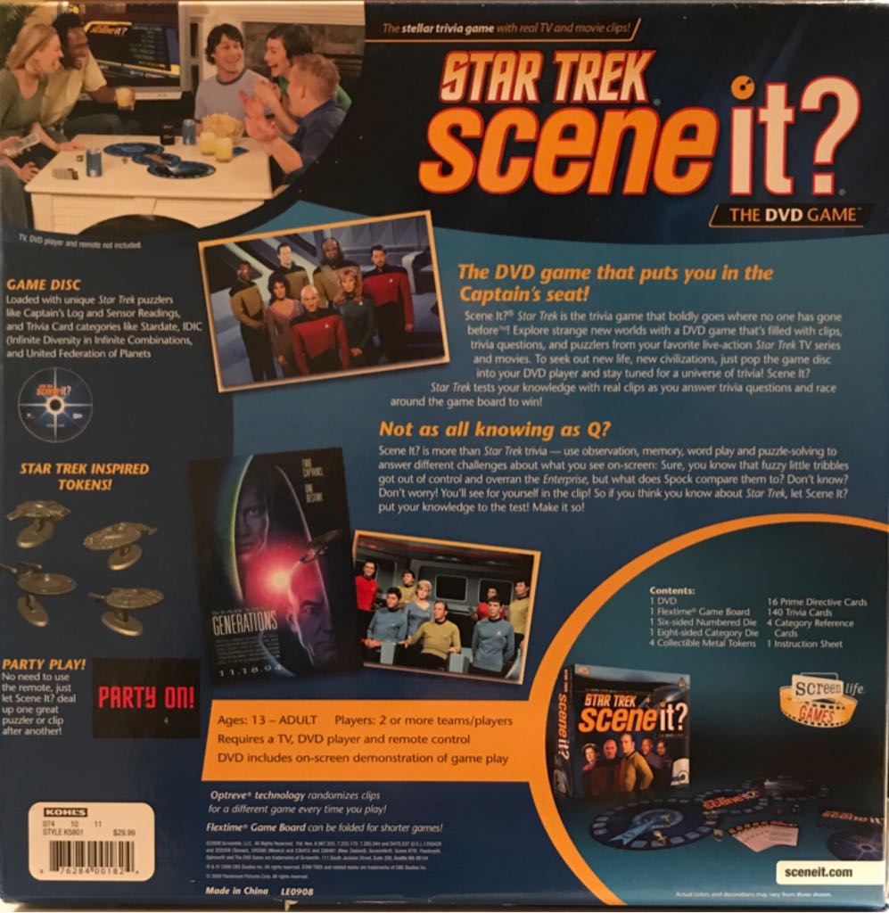 Scene It? Star Trek  (2 to 4) board game collectible [Barcode 876284001824] - Main Image 2