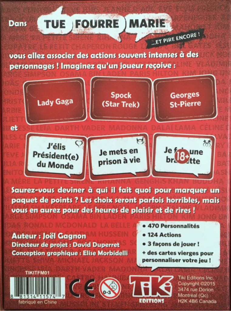 Tue Fourre Marie  (3-10) board game collectible [Barcode 881314115747] - Main Image 2