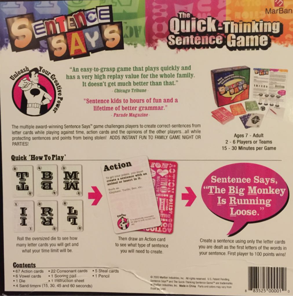 Sentence Says  (2-6) board game collectible [Barcode 883525000010] - Main Image 2