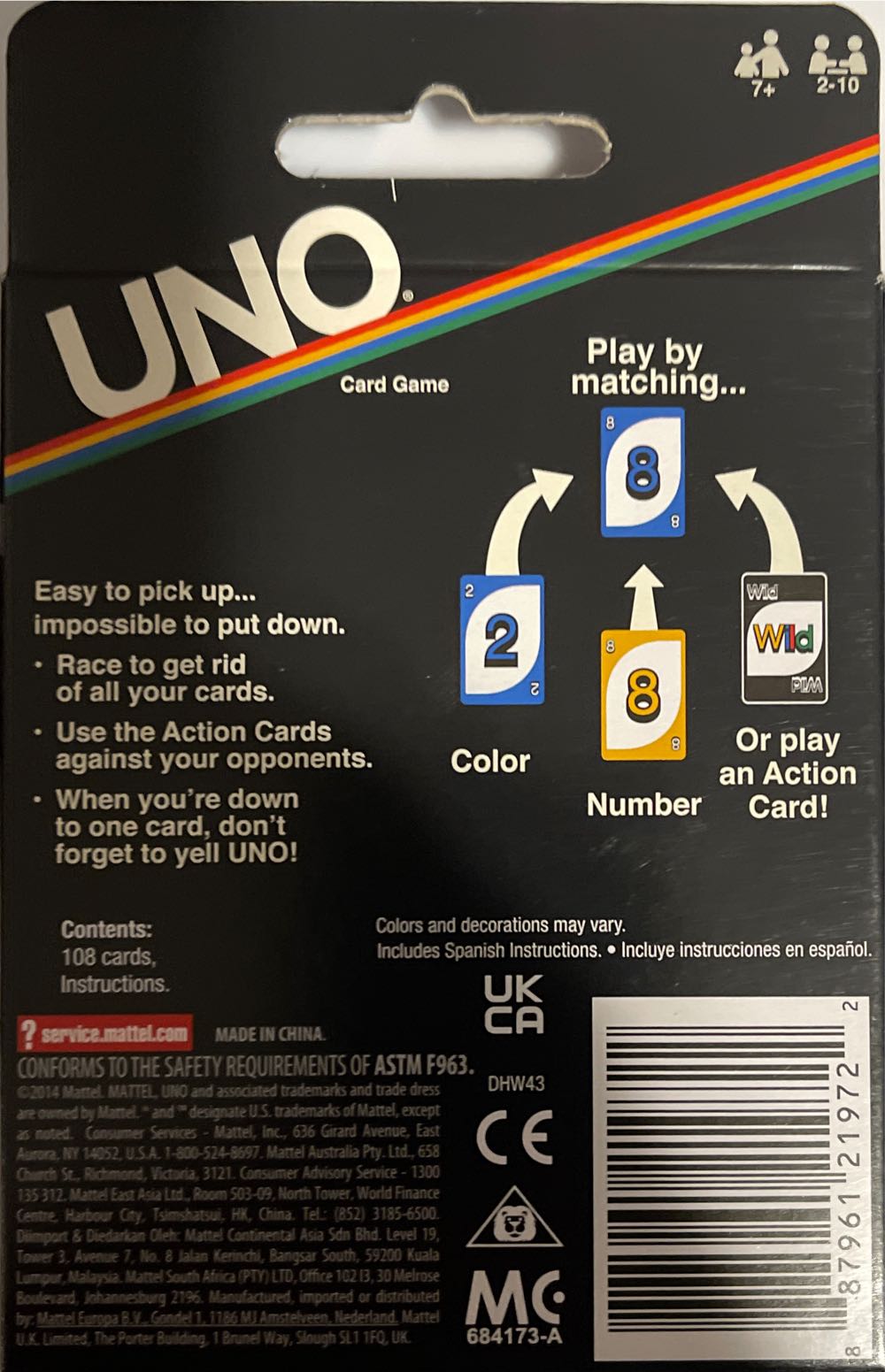 UNO: Retro  (2-10) board game collectible [Barcode 887961219722] - Main Image 2