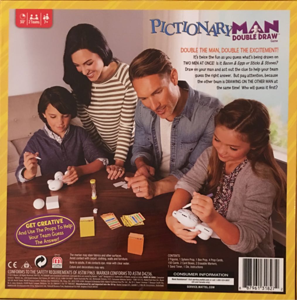 Pictionary Man Double Draw  (2 Teams) board game collectible [Barcode 887961318272] - Main Image 2