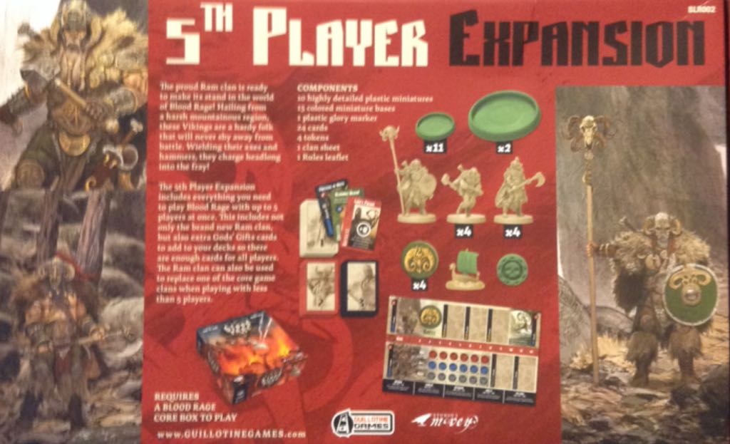 Blood Rage: 5th Player Expansion   (2-5 (5)) board game collectible [Barcode 889696000460] - Main Image 2