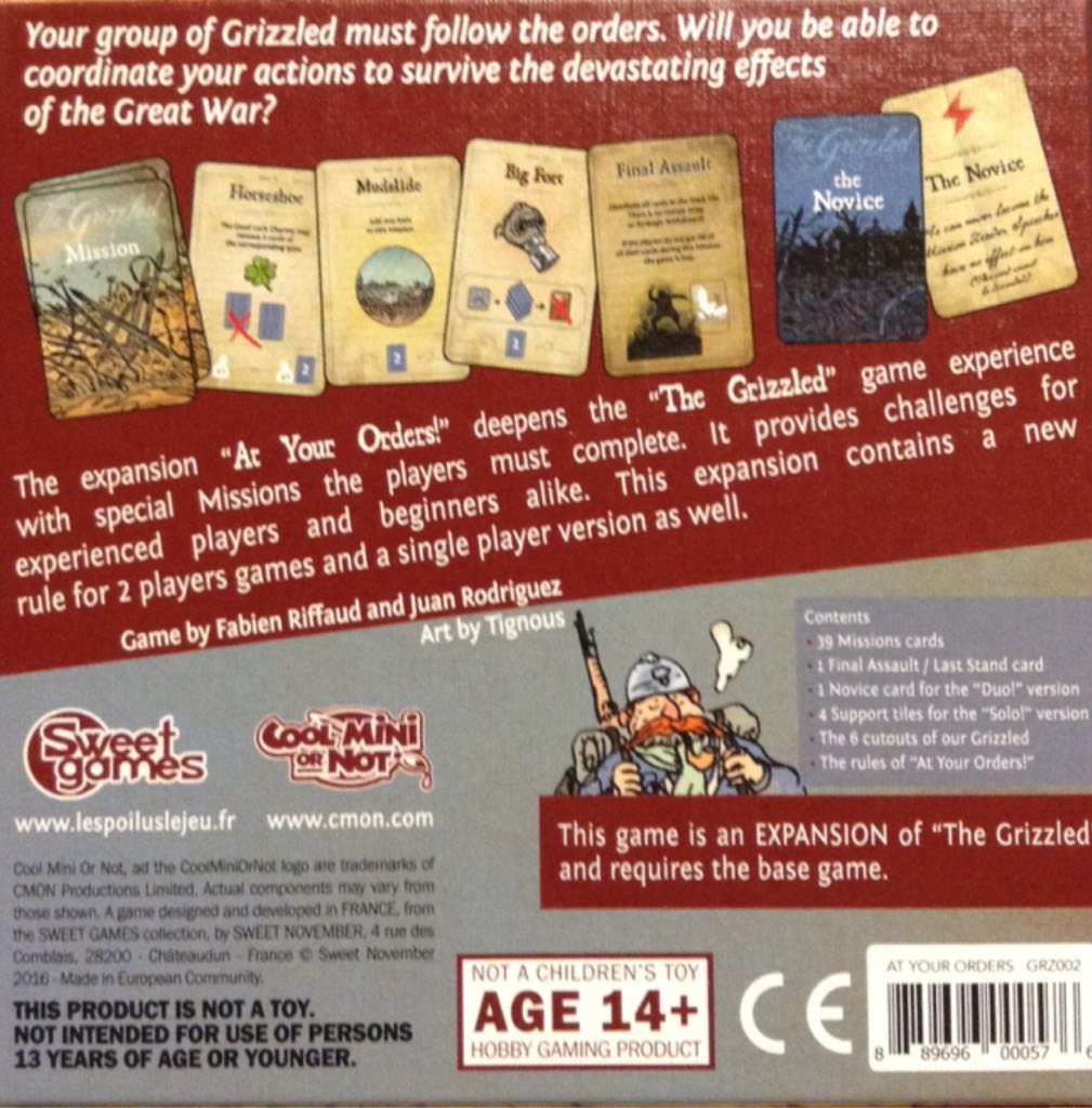 The Grizzled: At Your Orders!  (1-5) board game collectible [Barcode 889696000576] - Main Image 2