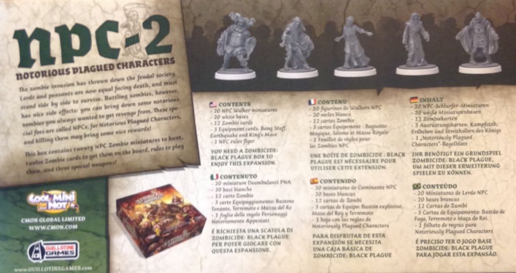 NPC-2 Notorious Plagued Characters  (1 to 6) board game collectible [Barcode 889696001832] - Main Image 2
