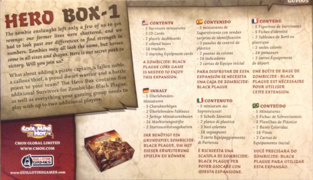 Zombicide: Fantasy: Hero Box 1  (1 to 6) board game collectible [Barcode 889696001849] - Main Image 2