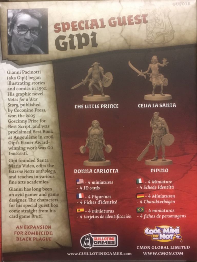Zombicide Special Guest Gipi  (1 to 6) board game collectible [Barcode 889696001979] - Main Image 2