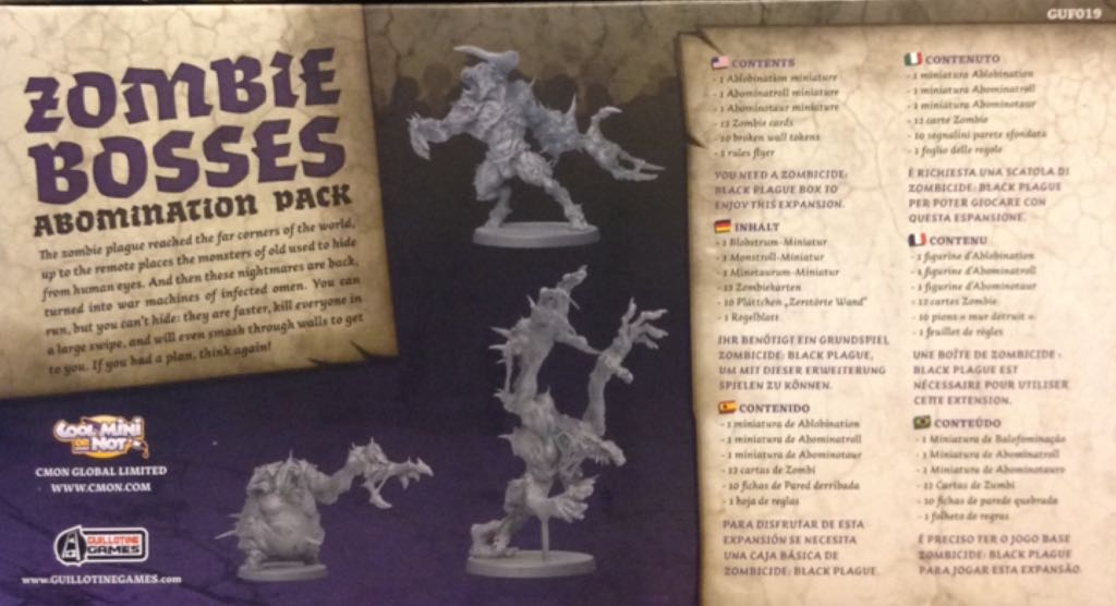 Zombicide: Fantasy: Zombie Bosses Abomination Pack  (1 to 6) board game collectible [Barcode 889696001986] - Main Image 2
