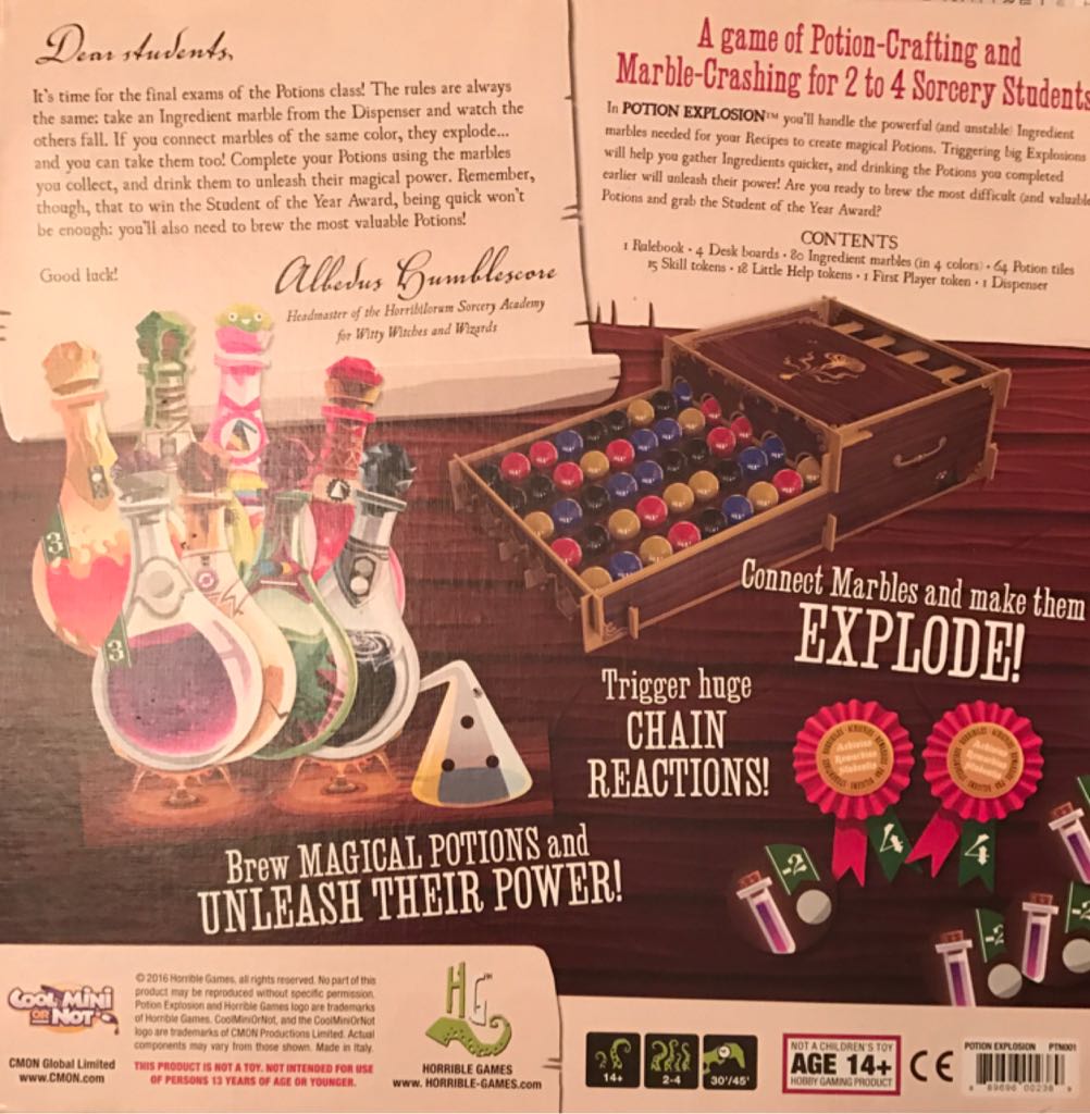 Potion Explosion  (2-4) board game collectible [Barcode 889696002389] - Main Image 2
