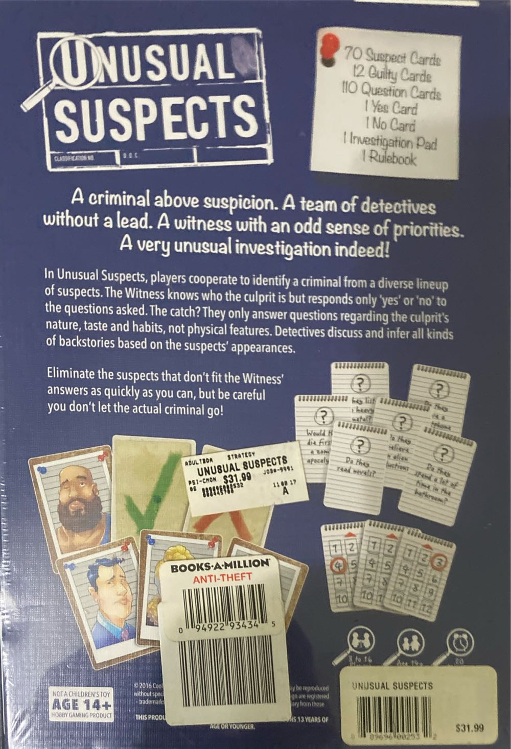 Unusual Suspects  (3-16) board game collectible [Barcode 889696002532] - Main Image 2
