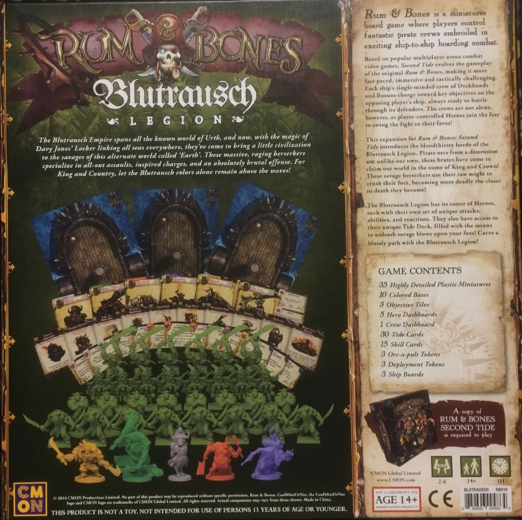 Rum & Bones: Second Tide: Blutrausch Legion Expansion PAINTED  (2 to 6) board game collectible [Barcode 889696004864] - Main Image 2