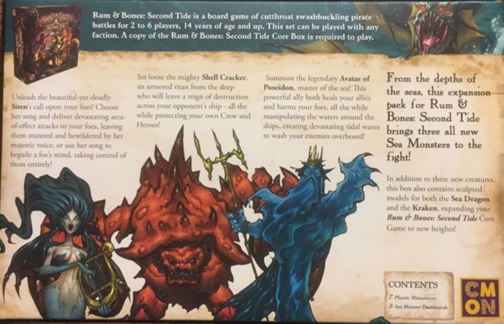 Rum & Bones: Second Tide: Sea Monsters  (2-6) board game collectible [Barcode 889696004918] - Main Image 2