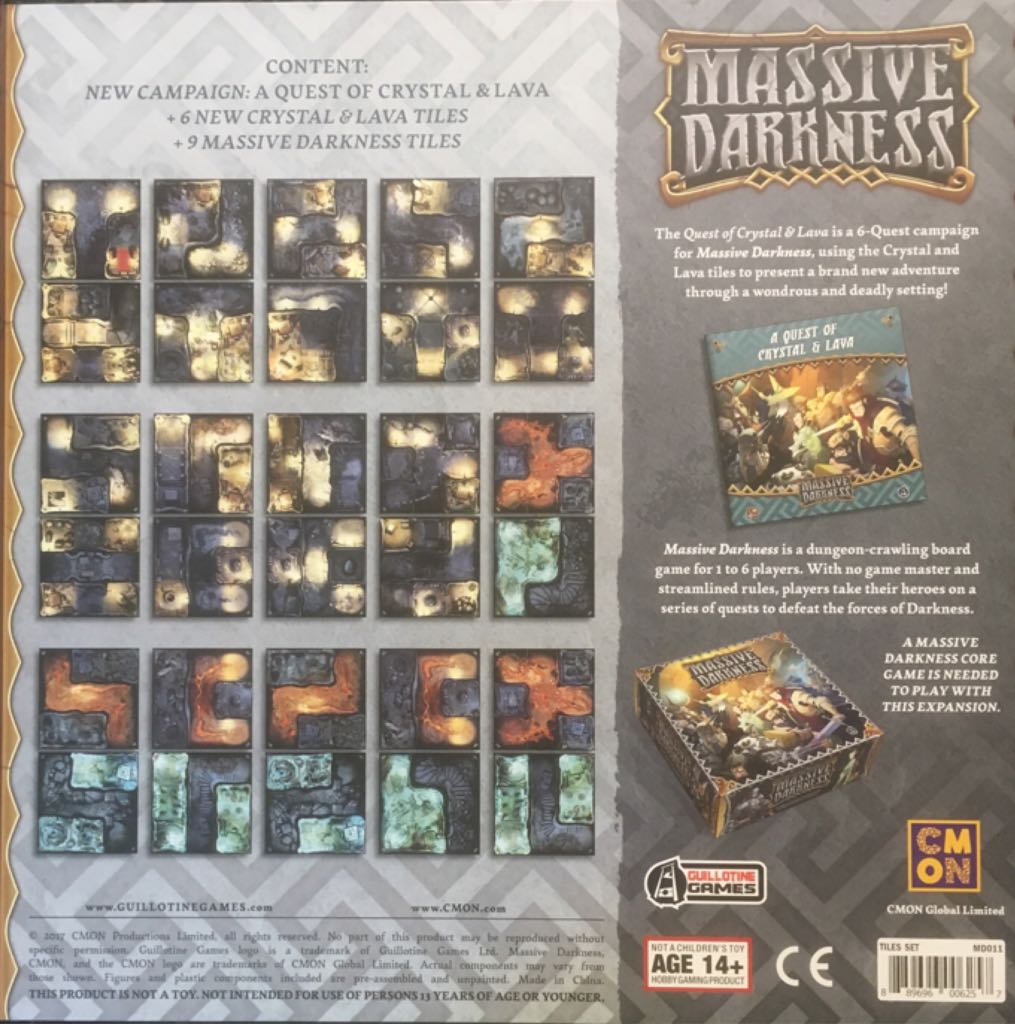 Massive Darkness: A Quest of Crystal & Lava  (1-6) board game collectible [Barcode 889696006257] - Main Image 2