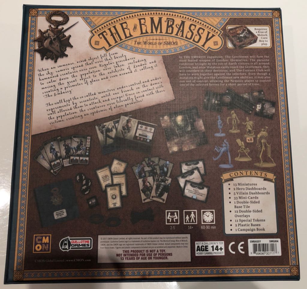 The World Of Smog: The Embassy  (2-5) board game collectible [Barcode 889696007117] - Main Image 2