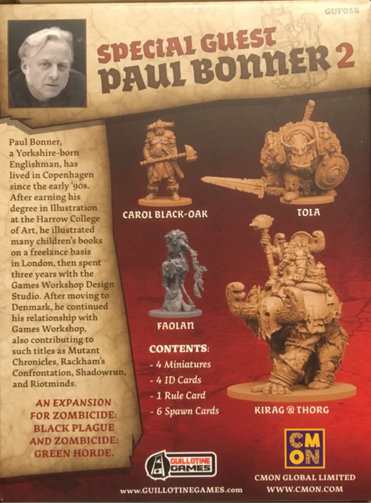Special Guest Paul Bonner 2  (1 to 6) board game collectible [Barcode 889696007377] - Main Image 2