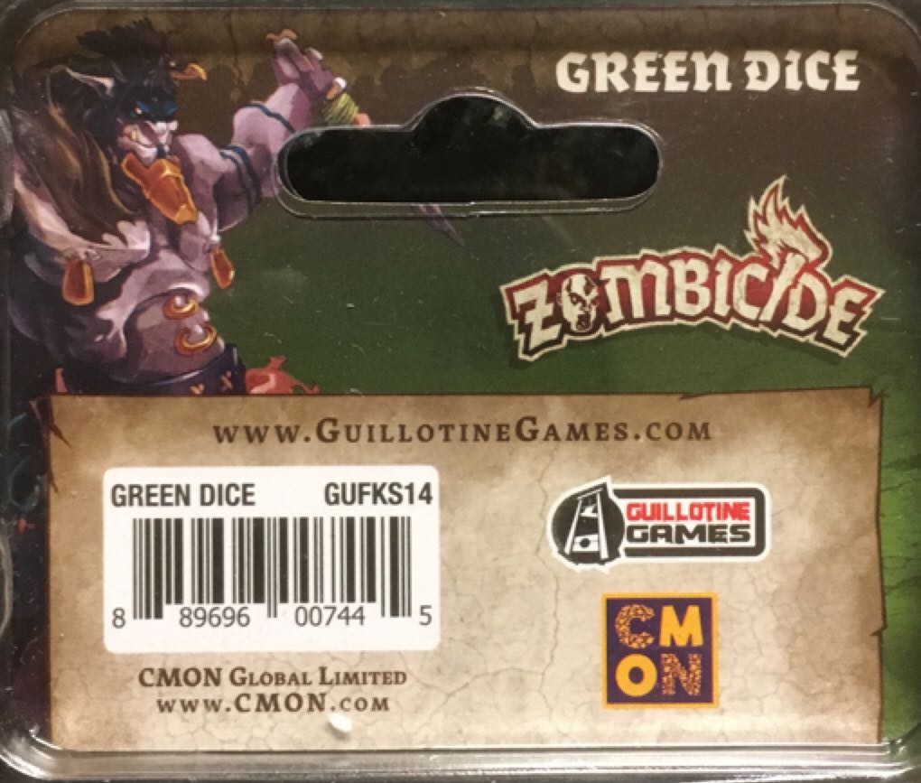 Zombicide: Fantasy: Dice - Green  (1 to 6) board game collectible [Barcode 889696007445] - Main Image 2