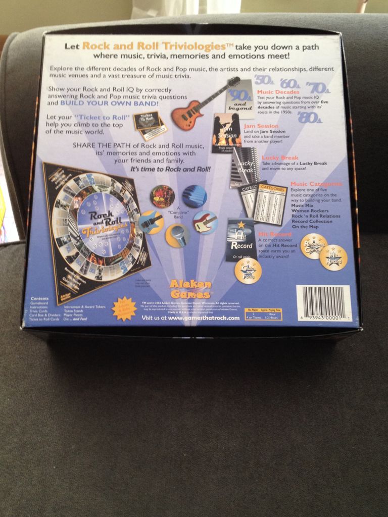 Rock And Roll Triviologies  (2+) board game collectible [Barcode 893943000011] - Main Image 2