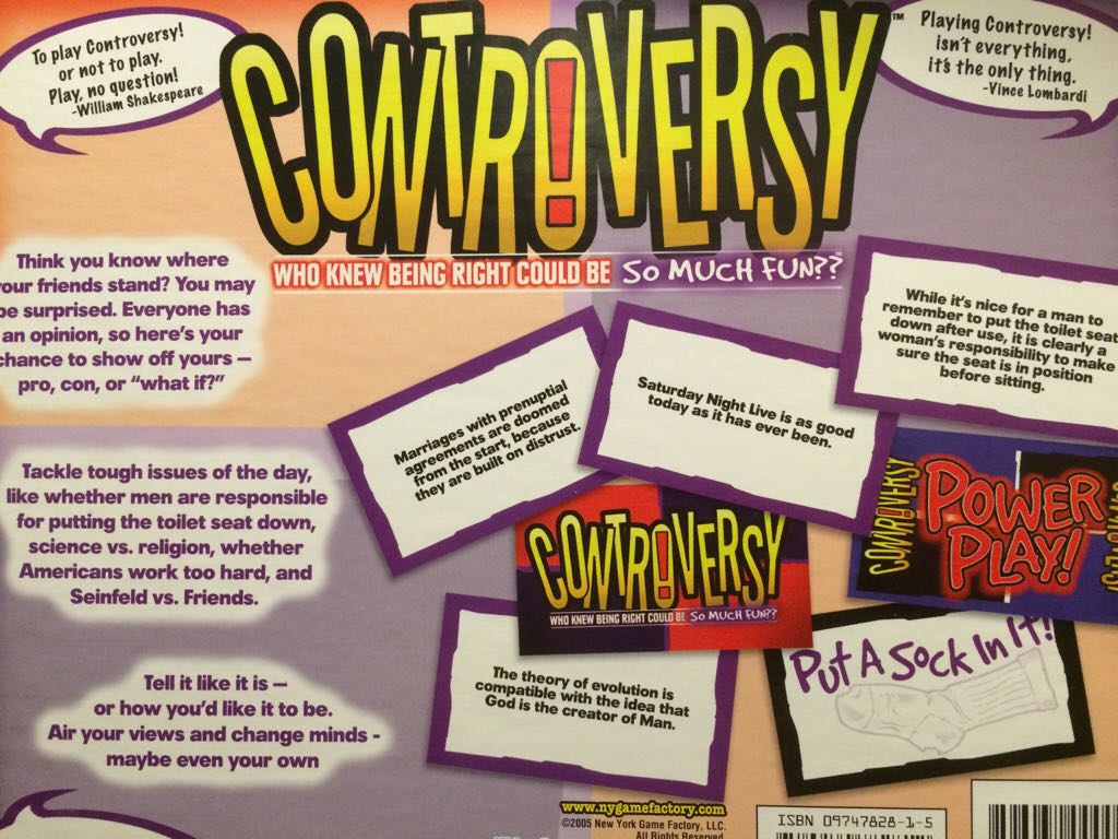 Controversy  (3 or More) board game collectible [Barcode 896032000015] - Main Image 2