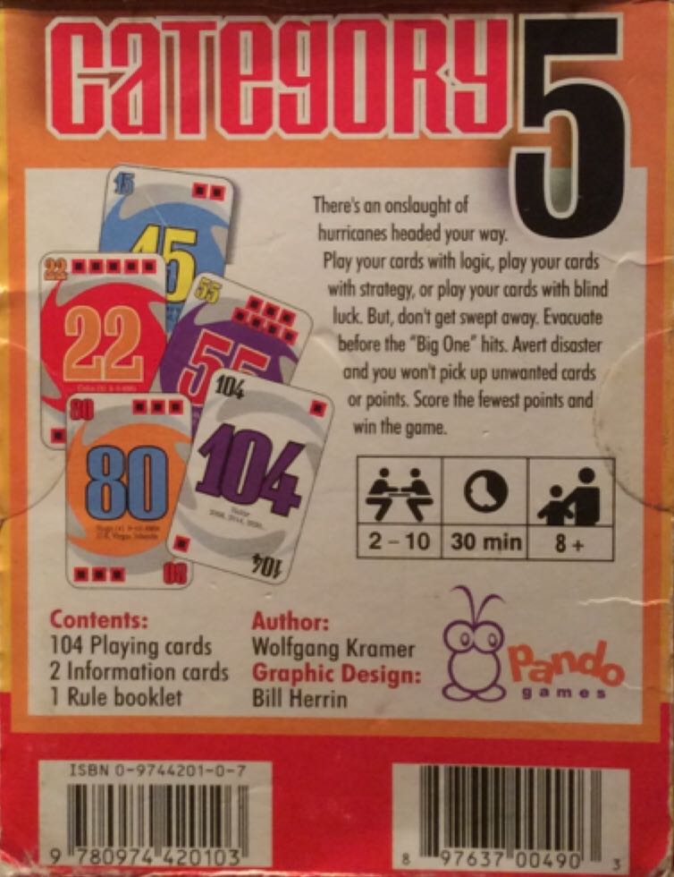 Category 5  (2 - 10) board game collectible [Barcode 897637004903] - Main Image 2