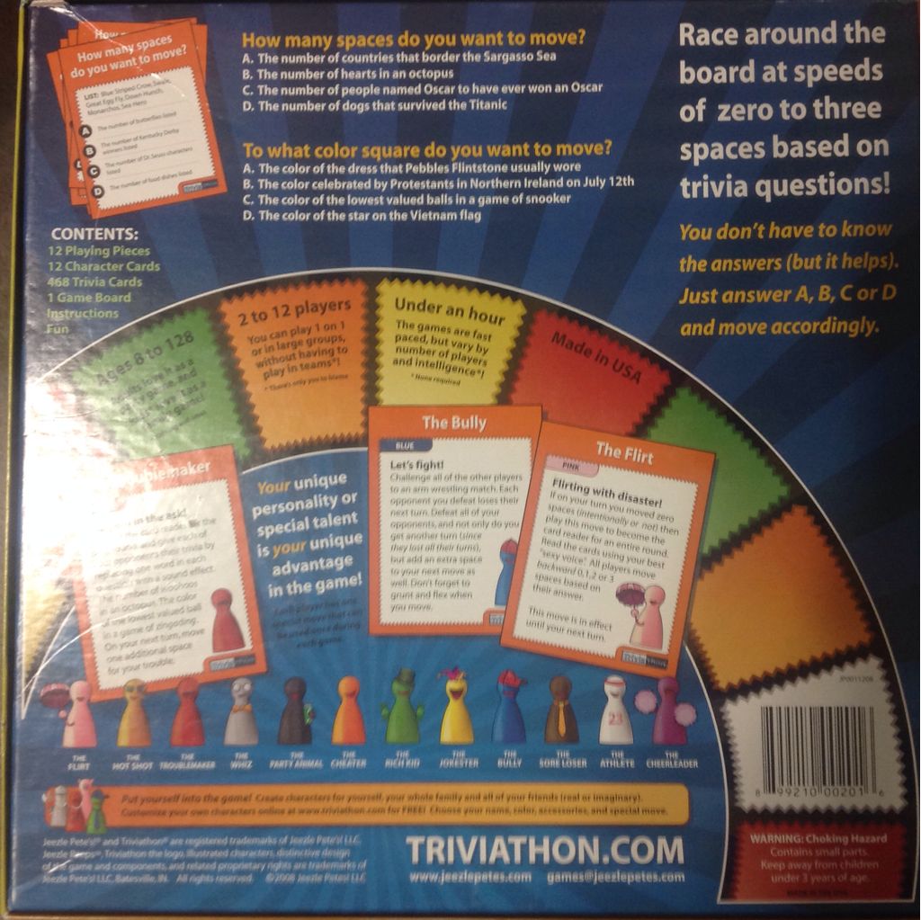 Triviathon  (2-12) board game collectible [Barcode 899210002016] - Main Image 2