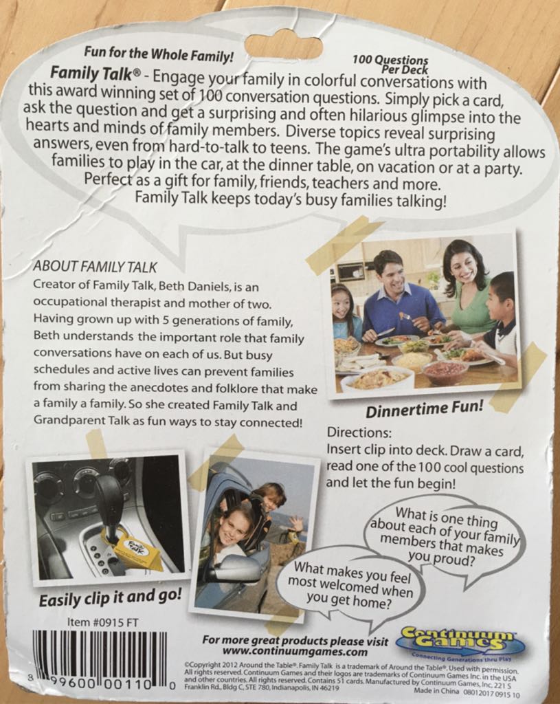 Family Talk  board game collectible [Barcode 899600001100] - Main Image 2
