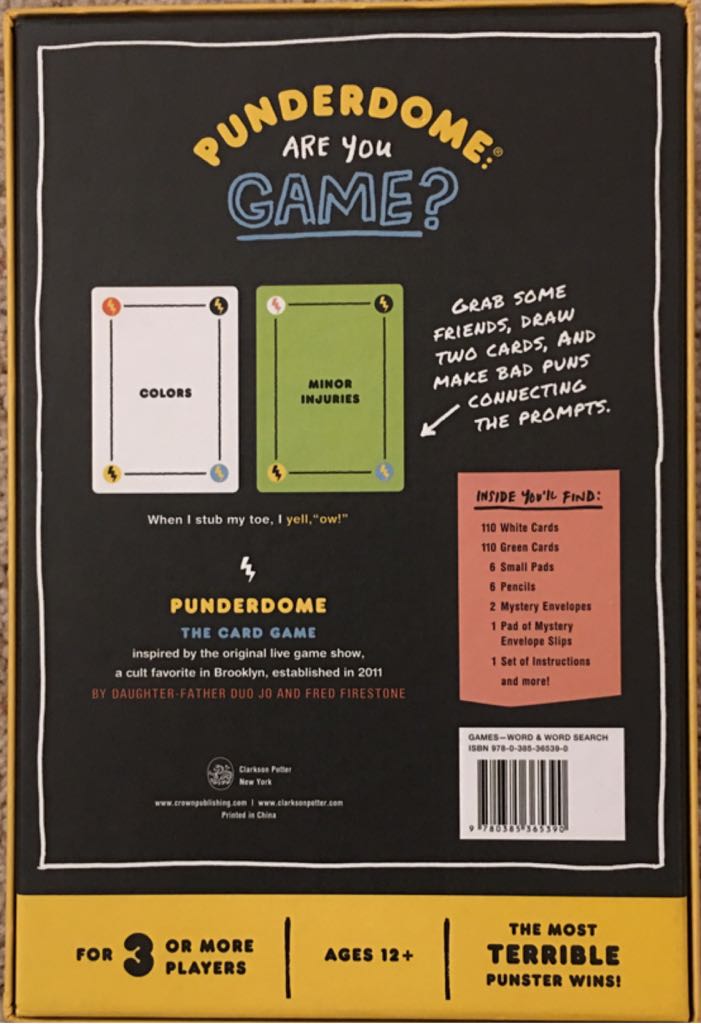Punderdome: Deluxe Edition  (3+) board game collectible [Barcode 9780385365390] - Main Image 2