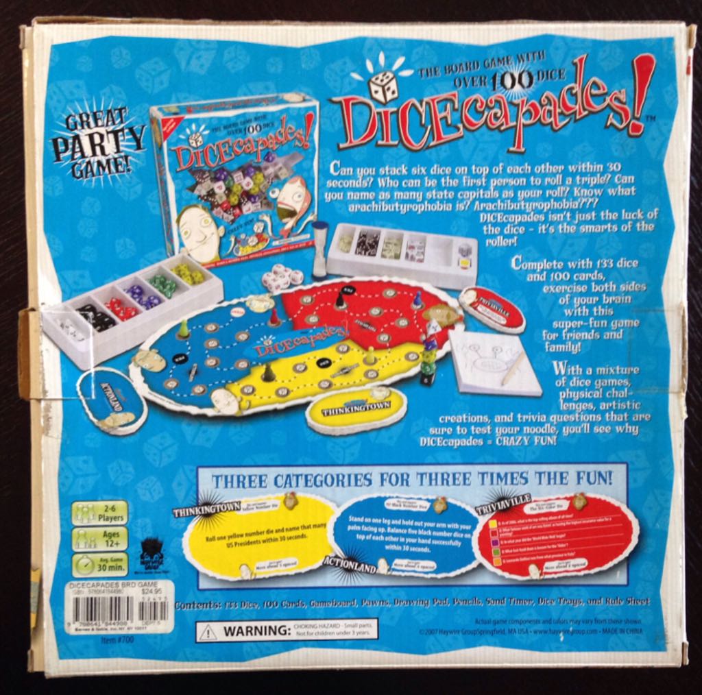 Dicecapades  (2-6) board game collectible [Barcode 9780641844980] - Main Image 2