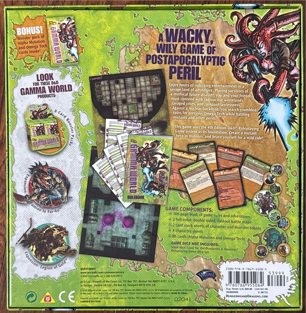 Gamma World - Gamma World RPG Boxed Set using 4th Edition D&D Rules  (2-5) board game collectible [Barcode 9780786955084] - Main Image 2