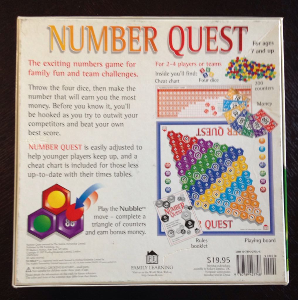 Number Quest   (2-4) board game collectible [Barcode 9780789427748] - Main Image 2