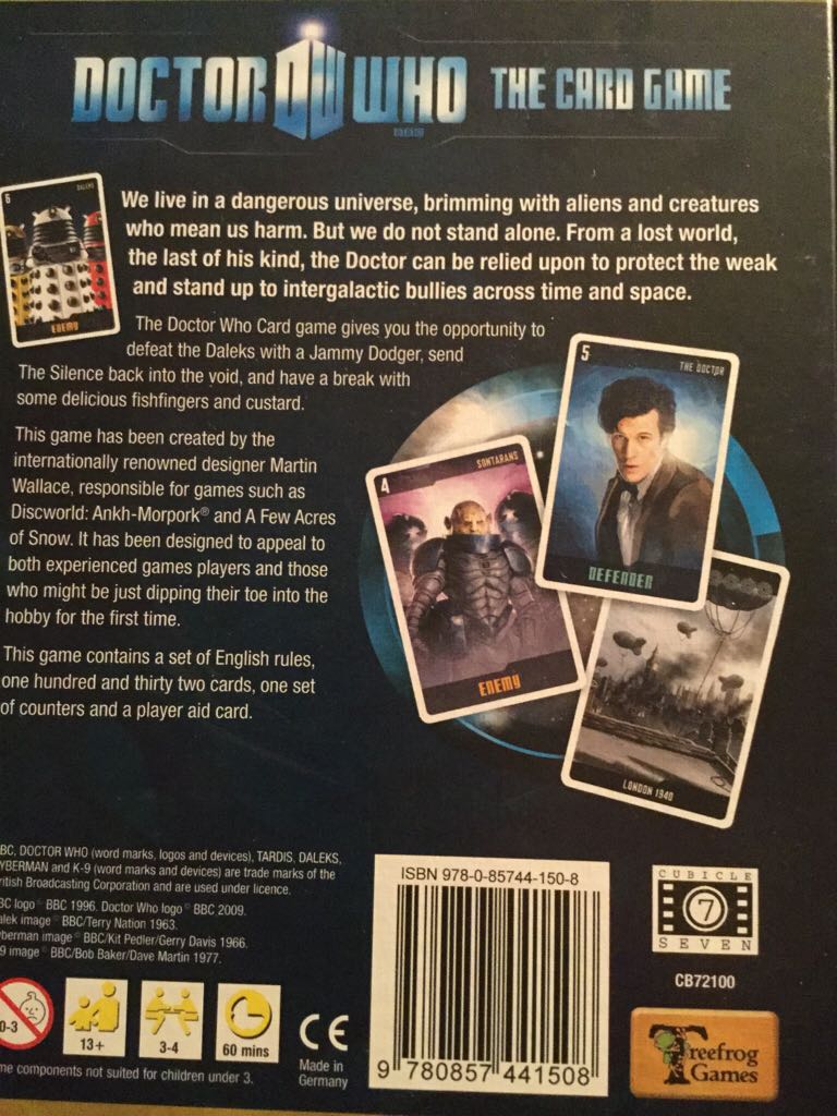 Doctor Who The Card Game  (3-4) board game collectible [Barcode 9780857441508] - Main Image 2