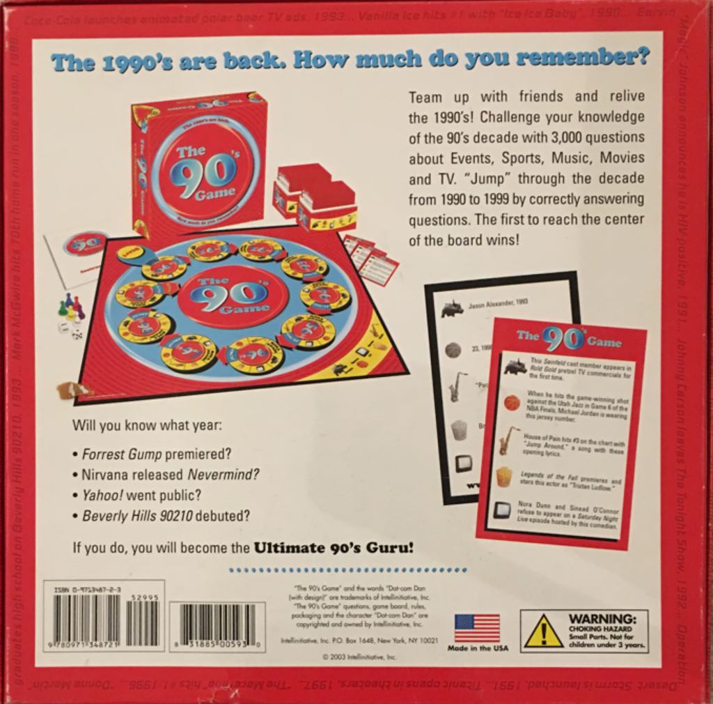 The 90’s Game  (2-5) board game collectible [Barcode 9780971348721] - Main Image 2