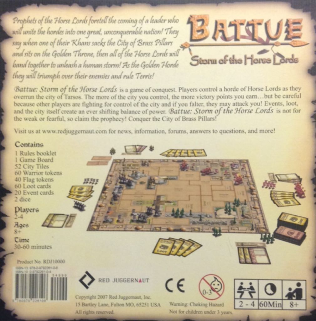 Battue Storm of the Horse Lords  (2 - 4) board game collectible [Barcode 9780979226106] - Main Image 2