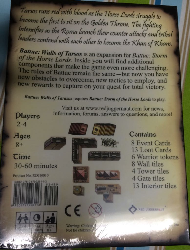 Battue Walls of Tarasos Expansion Fantasy Board GameRed Juggernaut  (2-4) board game collectible [Barcode 9780979226113] - Main Image 2