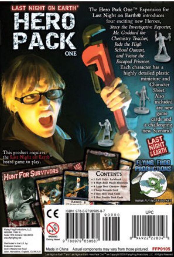 Last Night on Earth: Hero Pack #1  (2-6) board game collectible [Barcode 9780979658587] - Main Image 2