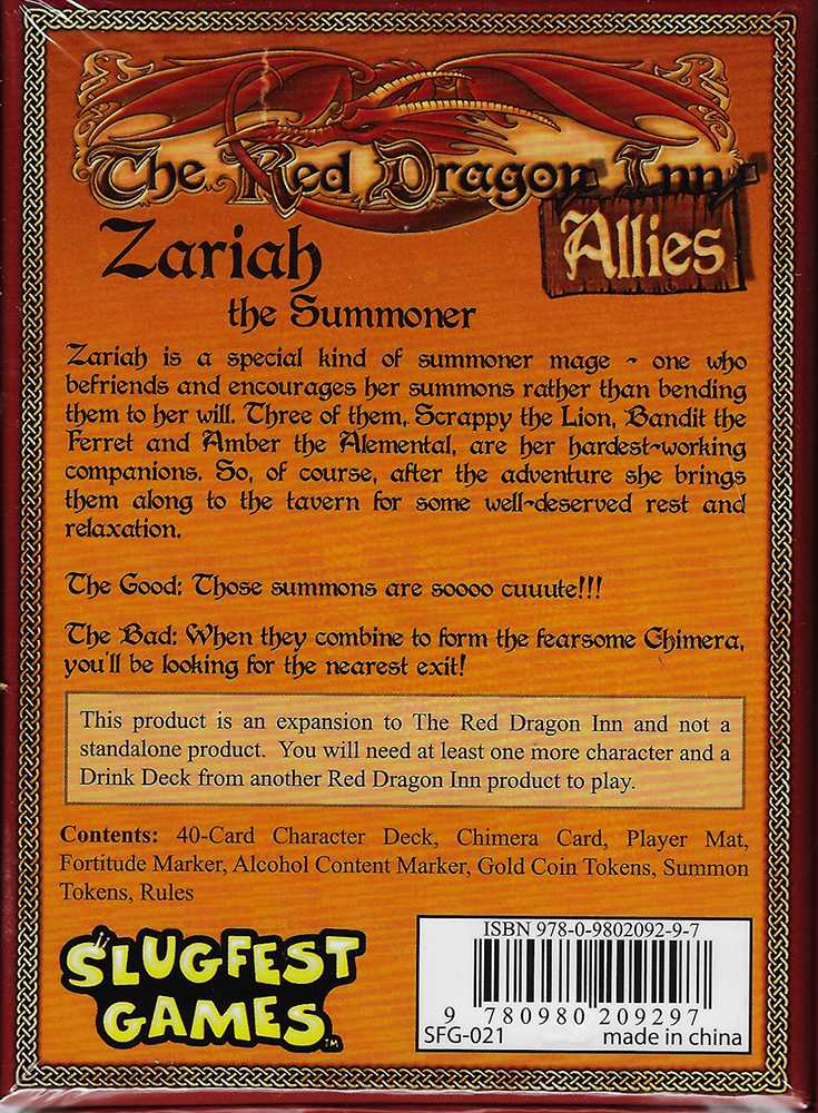 The Red Dragon Inn: Allies - Zariah The Summoner  (2-32) board game collectible [Barcode 9780980209297] - Main Image 2