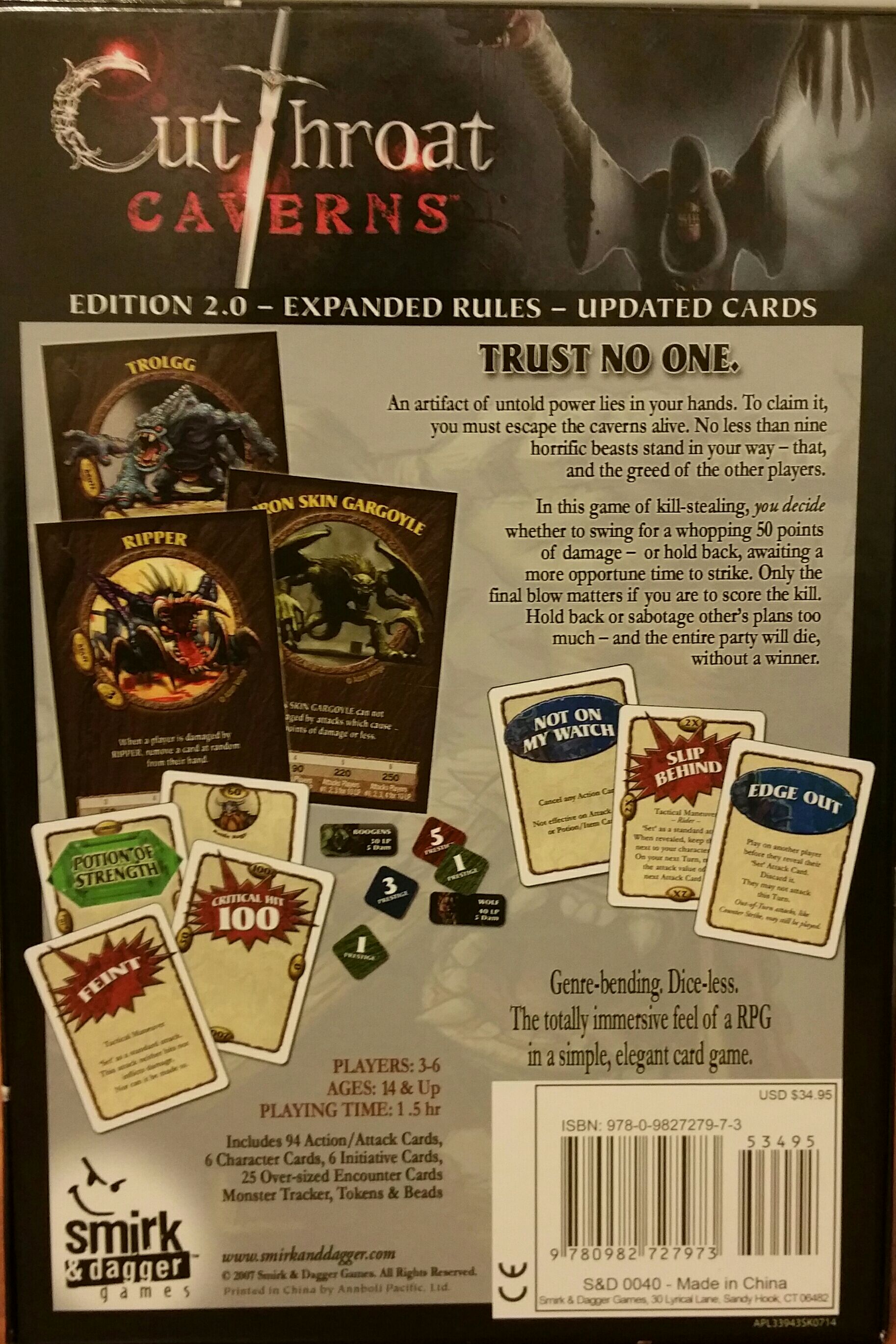 Cutthroat Caverns  (3-6) board game collectible [Barcode 9780982727973] - Main Image 2