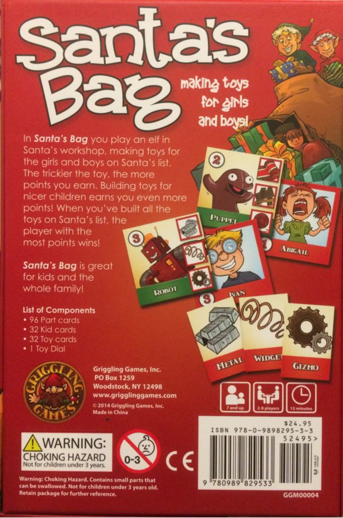 Santa’s Bag  (2-8) board game collectible [Barcode 9780989829533] - Main Image 2