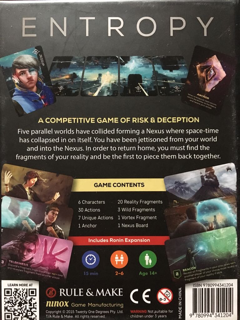 Entropy-  (2-6 Players) board game collectible [Barcode 9780994341204] - Main Image 2