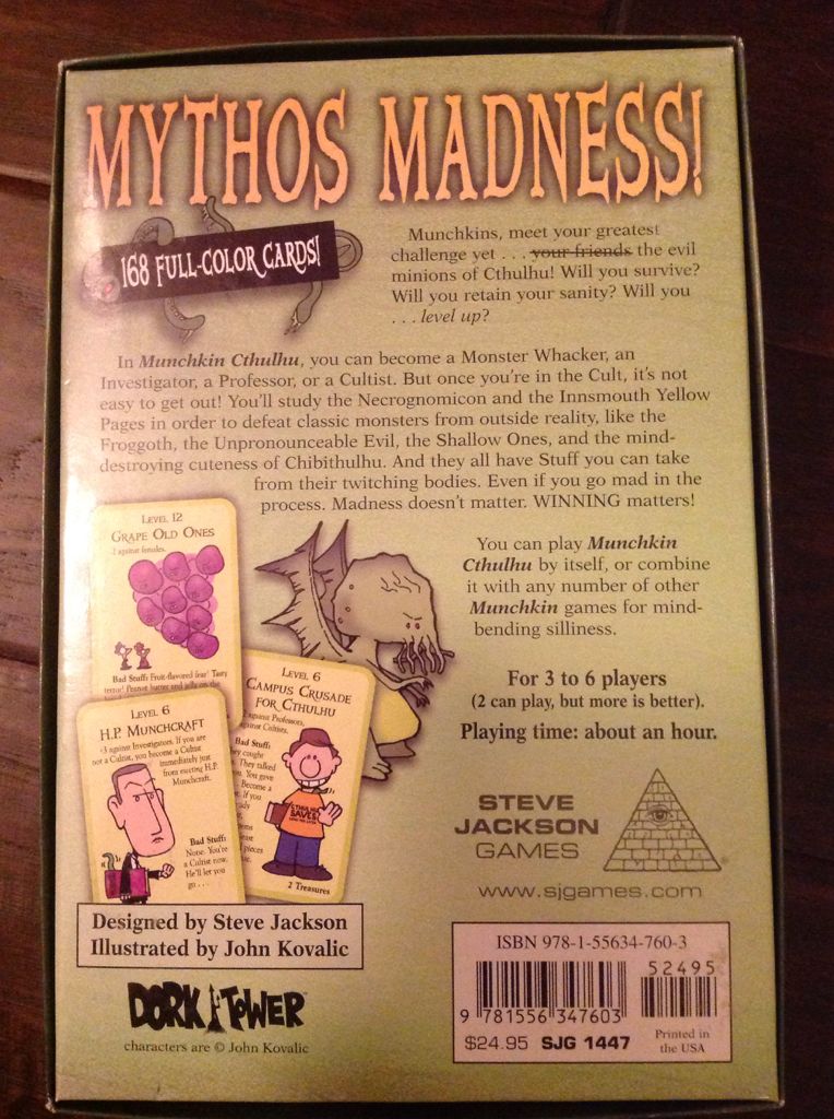 Munchkin - Cthulhu  (3-6) board game collectible [Barcode 9781556347603] - Main Image 2