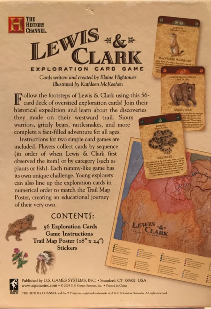 Lewis & Clark Exploration Card Game By The History Channel  (2 to 4) board game collectible [Barcode 9781572814219] - Main Image 2