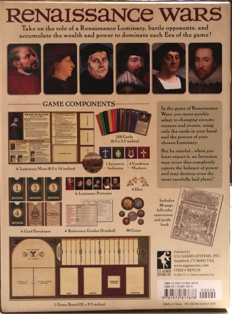 Renaissance Wars  (2 to 4) board game collectible [Barcode 9781572817678] - Main Image 2