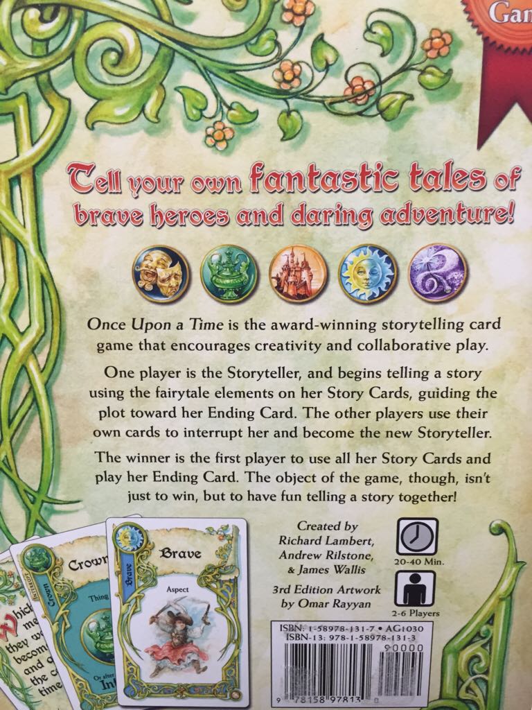 Once Upon A Time  (2-6) board game collectible [Barcode 978158978130] - Main Image 2