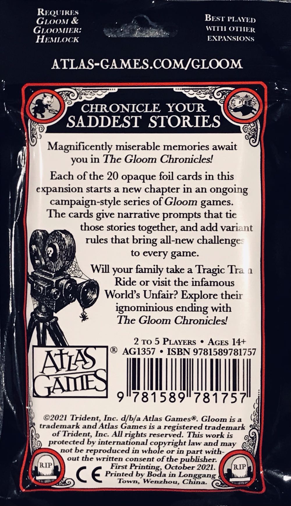 Gloom: Unquiet Dead 2nd Edition  (2-5) board game collectible [Barcode 9781589781757] - Main Image 2