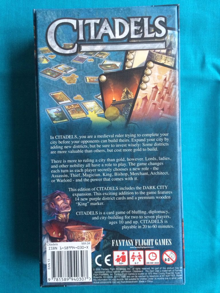 Citadels  (2-8) board game collectible [Barcode 9781589940307] - Main Image 2
