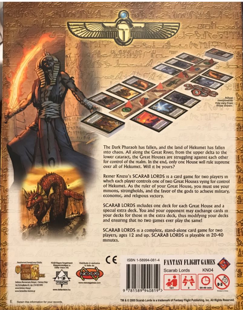 Scarab Lords  (2) board game collectible [Barcode 9781589940819] - Main Image 2