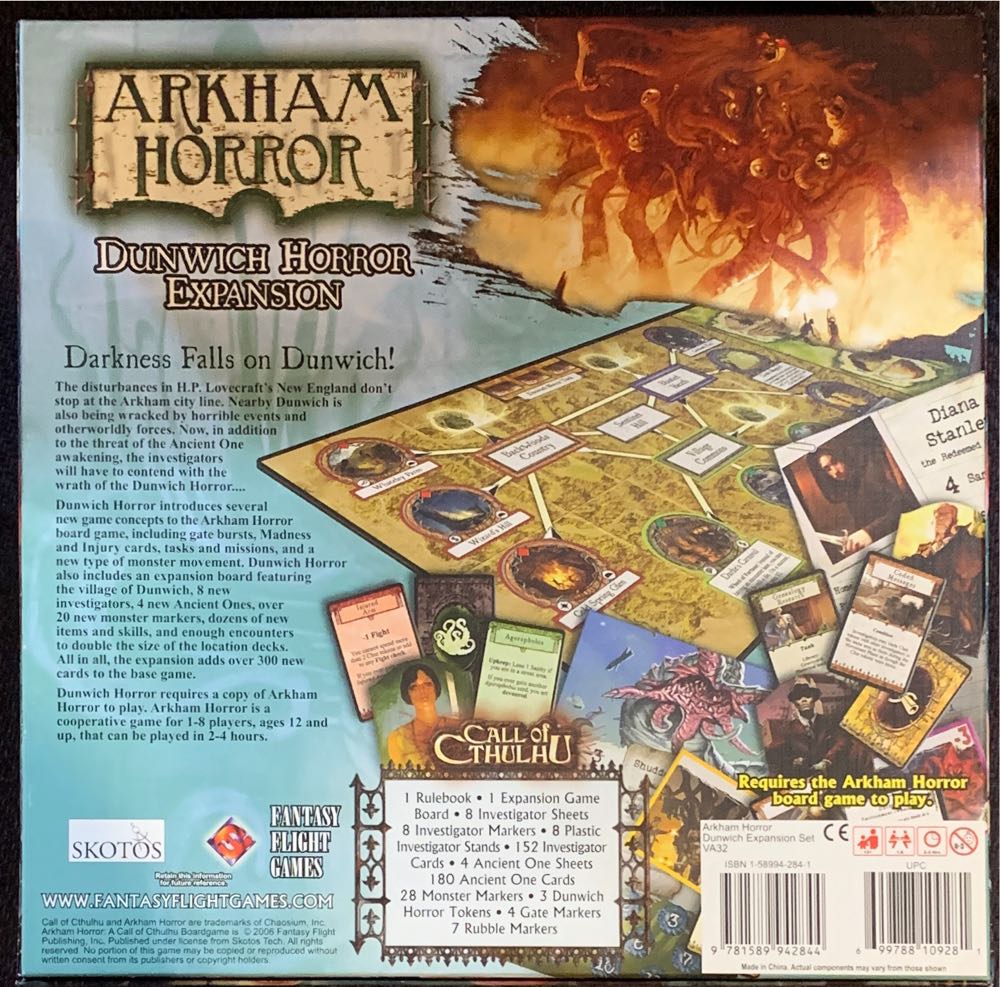 Arkham Horror: Dunwich Horror  (1-8) board game collectible [Barcode 9781589942844] - Main Image 2