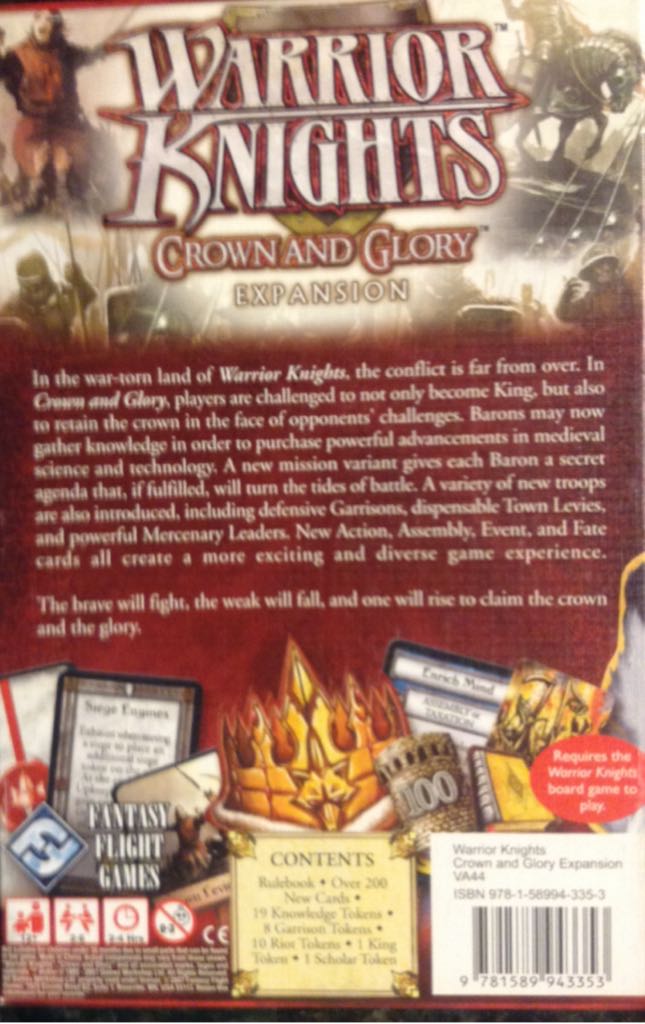 Warrior Knights: Crown and Glory  (2 to 6) board game collectible [Barcode 9781589943353] - Main Image 2