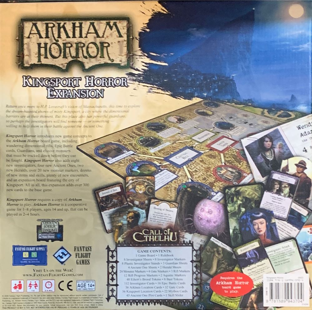 Arkham Horror: Kingsport Horror  (1-8) board game collectible [Barcode 9781589943704] - Main Image 2