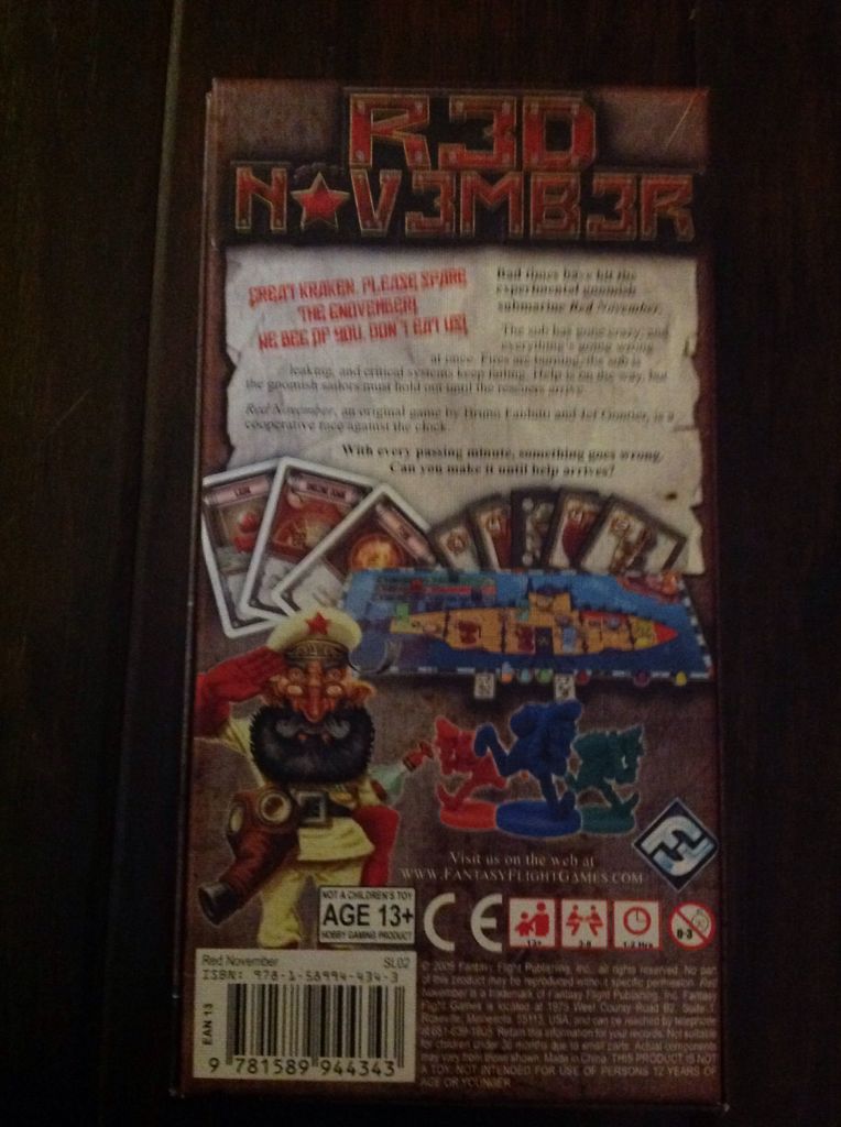 Red November  (3-8) board game collectible [Barcode 9781589944343] - Main Image 2