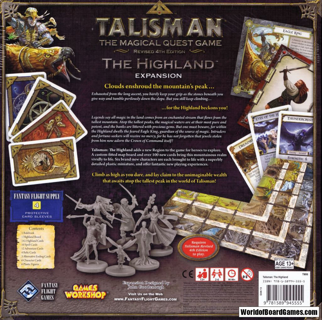 Talisman: The Highland Expansion Revised 4th Edition  (2-6) board game collectible [Barcode 9781589945555] - Main Image 2