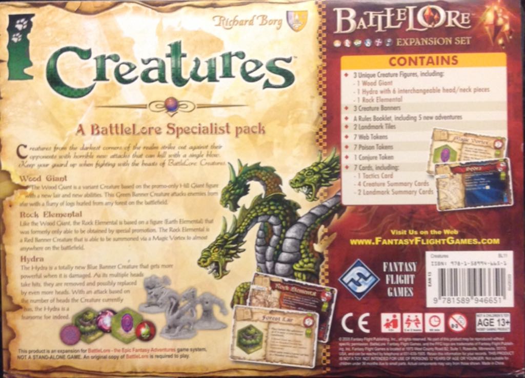 BattleLore: Creatures  (2 or 4) board game collectible [Barcode 9781589946651] - Main Image 2